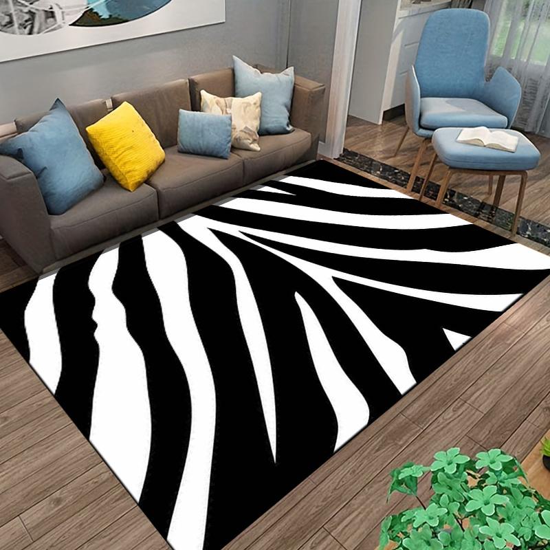Golden Sparkle Zebra Pattern Carpet Design On Black and Gray Background. Suitable for Use As an Anti-slip for Room and Bedroom Sofas