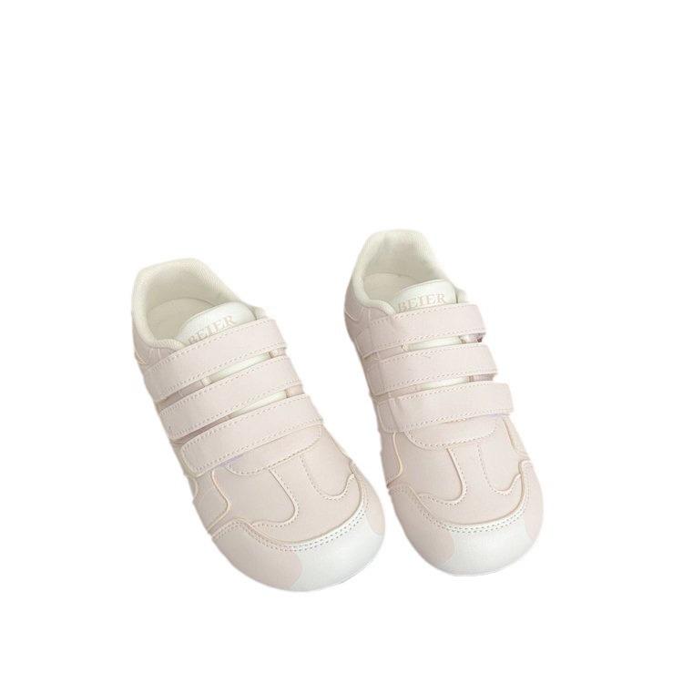 2024 Autumn and Winter New Fashion Casual Velcro Sports Single Shoes, Small White Shoes, Thick Soles Increase Height, and Wear German Training Shoes F