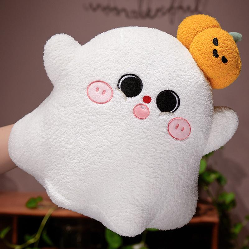 

Spooky Holiday Decor Present Lovely Pumpkin featuring Magic Cap Cartoon Ghost Pillow Sofa Cushion Dolls great for daily use