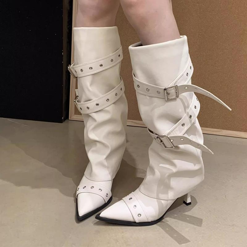 Fashion High Boots Women Pointed Toe High Heels Fashion Shoes Dress Sexy Designer Woman Winter Boots 2025 Luxury Femme Chelsea Botas