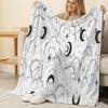Lightweight Flannel Blanket, Star Moon Cloud Series - Soft & Skin-friendly, Perfect for Napping, Home Decor, Halloween & Christmas Use