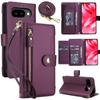 Flip Wallet Case for Google Pixel 10 9 Pro XL 9 8 Pro 9A 8A Zipper Pocket Case with Card Holder Slot Magnetic Closure Lanyard