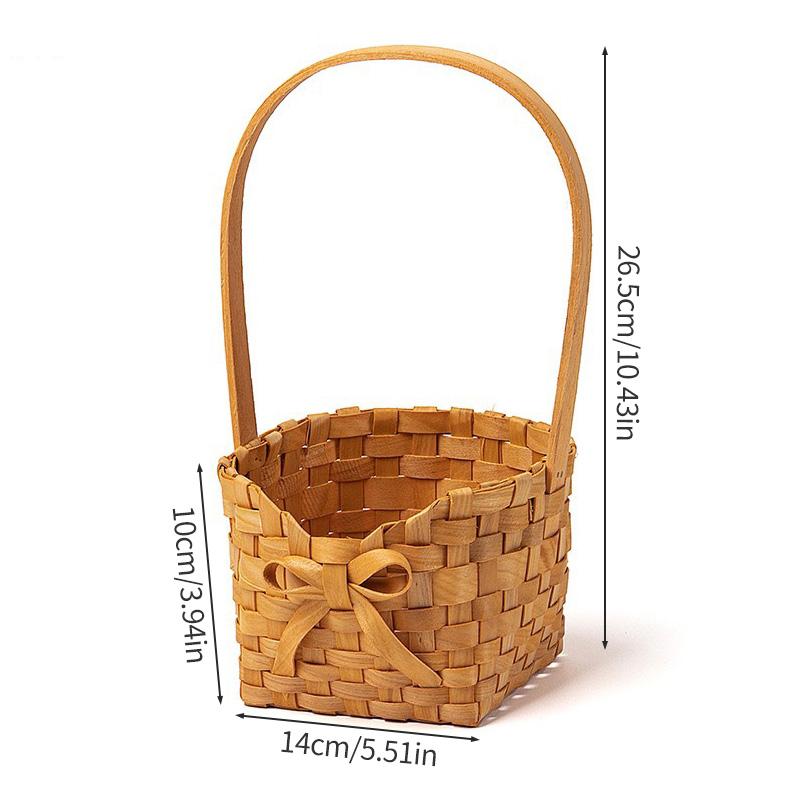 Handmade Easter Basket Wicker Basket Rabbit Shape Storage Baskets Flower Baskets Oval Square Round Home Decor Canastas De Pascua