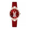 Orologio da polso al quarzo alla moda Douyin con fiocco, design di coniglio e quadrante digitale semplice