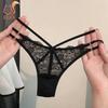 French Pure Desire Aesthetic Lace Underpants Women's Sexy Mesh Breathable Hollow Slim Fit Thin Band Low Waist Briefs for Ladies