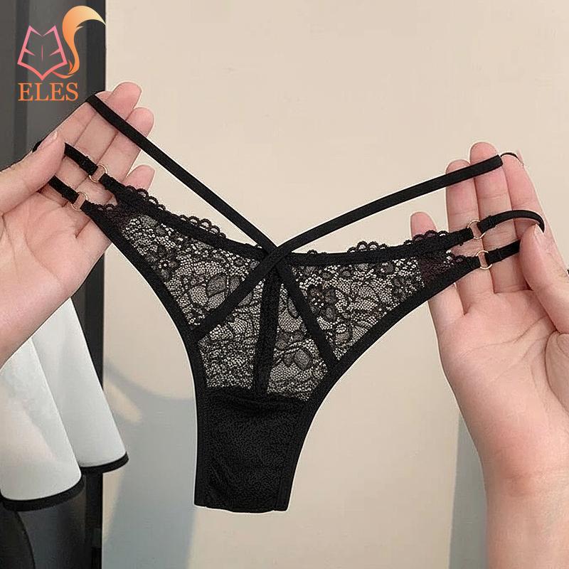 French Pure Desire Aesthetic Lace Underpants Women's Sexy Mesh Breathable Hollow Slim Fit Thin Band Low Waist Briefs for Ladies