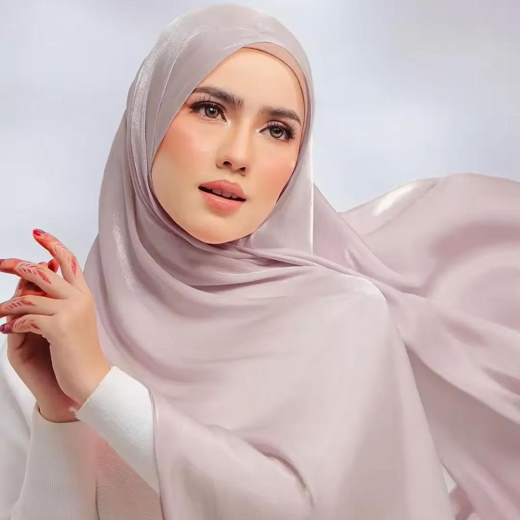 New In Pleated Glitter Chiffon Hijab Muslim Same As Tundung Shiny Crinkle Chiffon Scarves