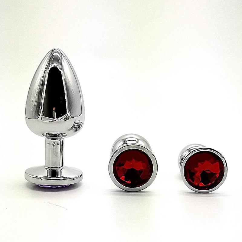 Anal Plug 3 Sizes Colored Crystal Stainless Steel Butt Plug For Women Stimulator Anal Sex Toys For Couples Prostate Massager