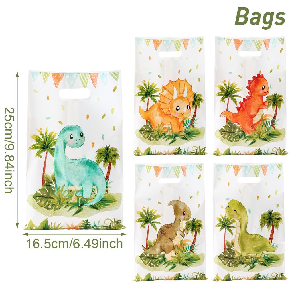 10/25/50pcs Hanging Dinosaur Gift Bags Candy Packaging Children's Birthday Bag Jungle Dinosaur Birthday Party Decor Kids Boys