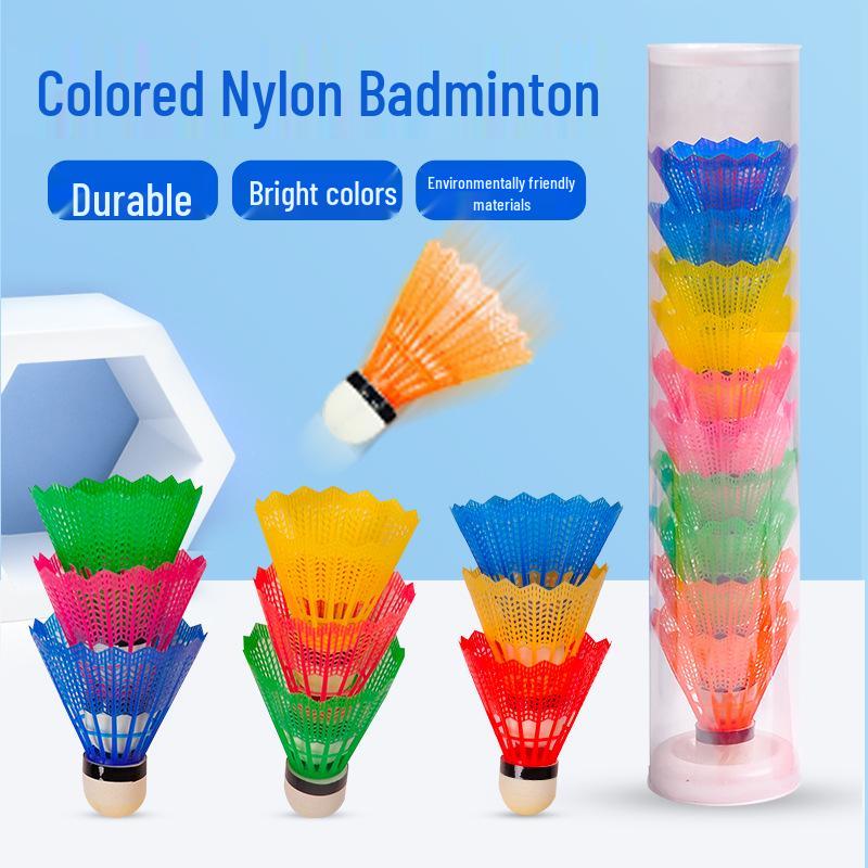 Nylon Durable Plastic Badminton Training Balls - Pack of 12