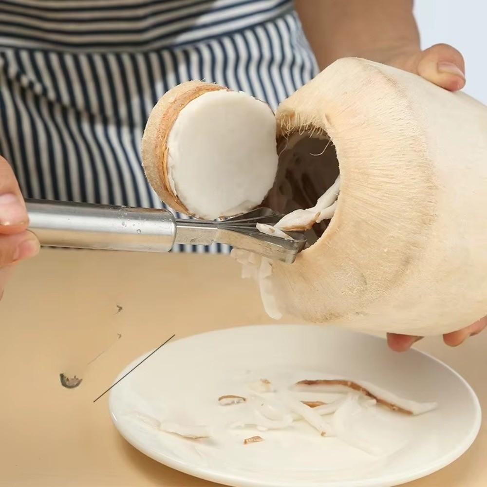 Stainless Steel Coconut Breaker Kit Rubber Hammer Coconut Puncher Hand Hole Puncher  Fruit Opening