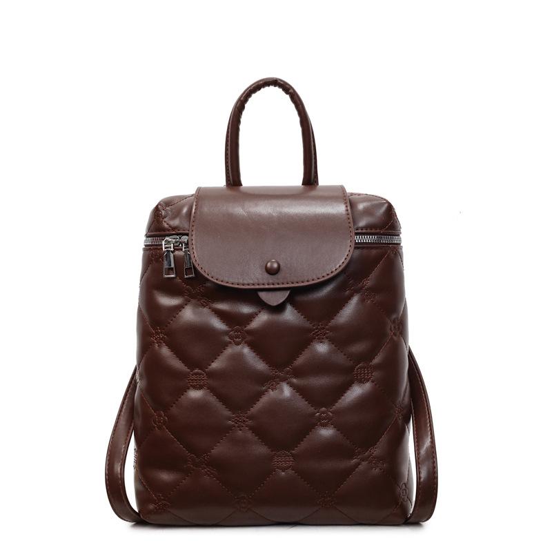 Fashionable Diamond-shaped Backpack, Embossed, Simple and Stylish Backpack, Large-capacity Hand-held Commuter Bag