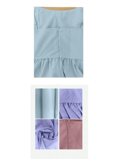 Spring 2026 Women's U-Neck Pleated Spaghetti Strap Dress