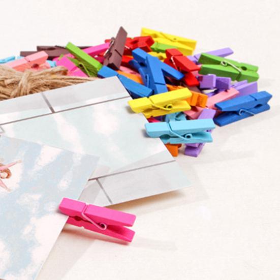 10/20Pcs Wooden Clothespin with Rope Home Classroom Photo Picture Hanging Love Heart Clip Heavy Duty Sock Towel Sheet Laundry Clothing Peg