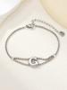 New stainless steel wholesale 26 English letters double-layer ring gold-plated bracelet