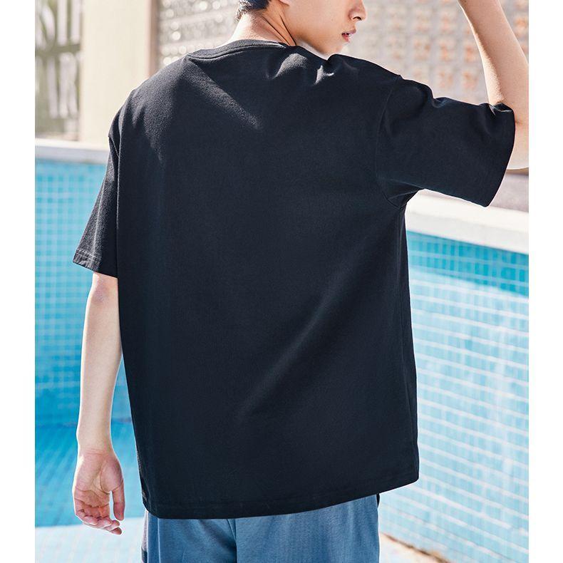 Anta Logo Pattern Round Neck Short-Sleeve T-Shirt Unisex Tops Black 972328113-4