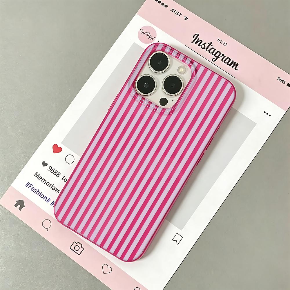 Colorful Striped Minimalist INS Phone Case For iPhone 17 AIR 16 15 14 13 12 11 Pro MAX Plus Y2K Jelly Shockproof Bumper Cover