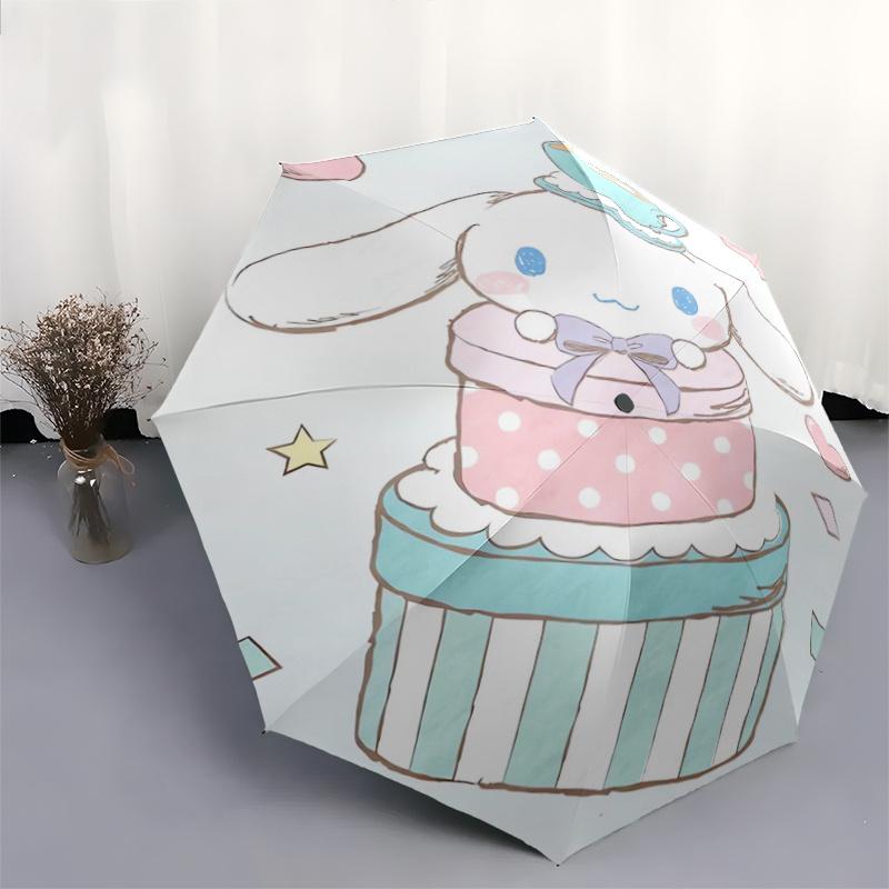 1pc Sanrio Gift Cinnamoroll Pattern Pattern Automatic Umbrella is Fashionable and Good-Looking, a Portable 3-Fold Umbrella, Suitable for Travel and Da