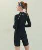 Jeteseu Women'S All-In-One Long Sleeve Three-Part Full-Body Swimsuit Wh L_4A259