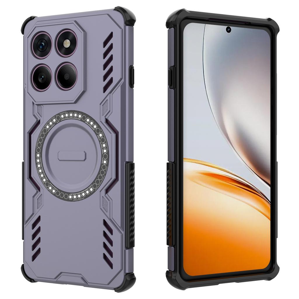 For Motorola Edge 60 Pro 5G Magnetic Case Butterfly Armor Hollow Heat Dissipation PC+TPU Phone Cover