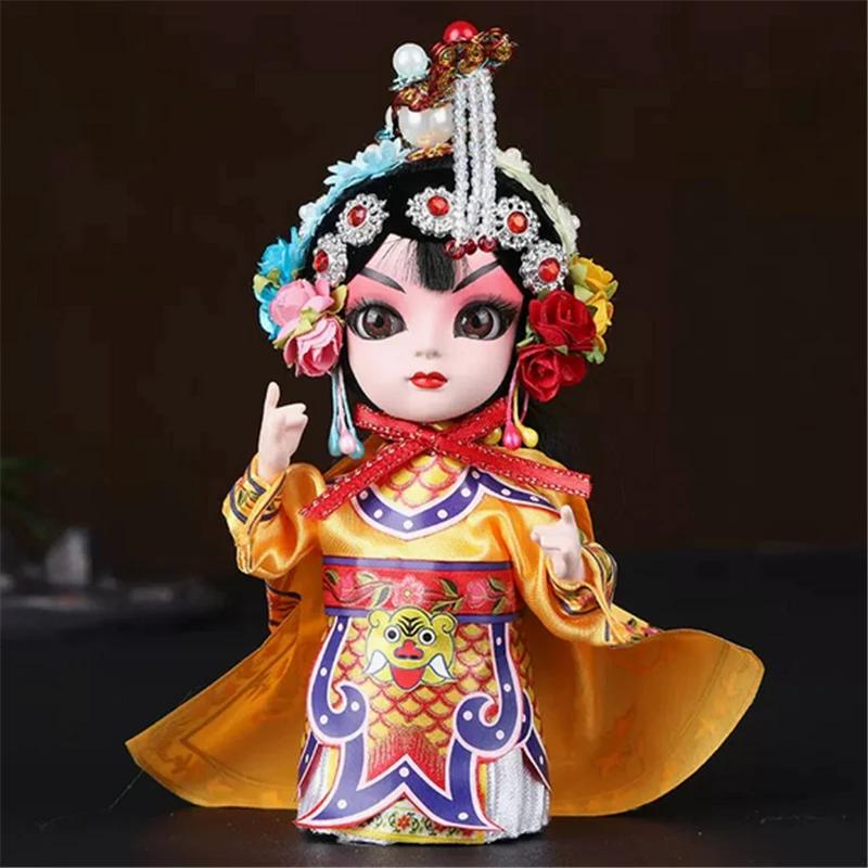 Chinese Opera Character Decoration Silk Doll Peking Opera Mask Doll Chinese Handmade Decorative Gifts Shop Decoration Doll