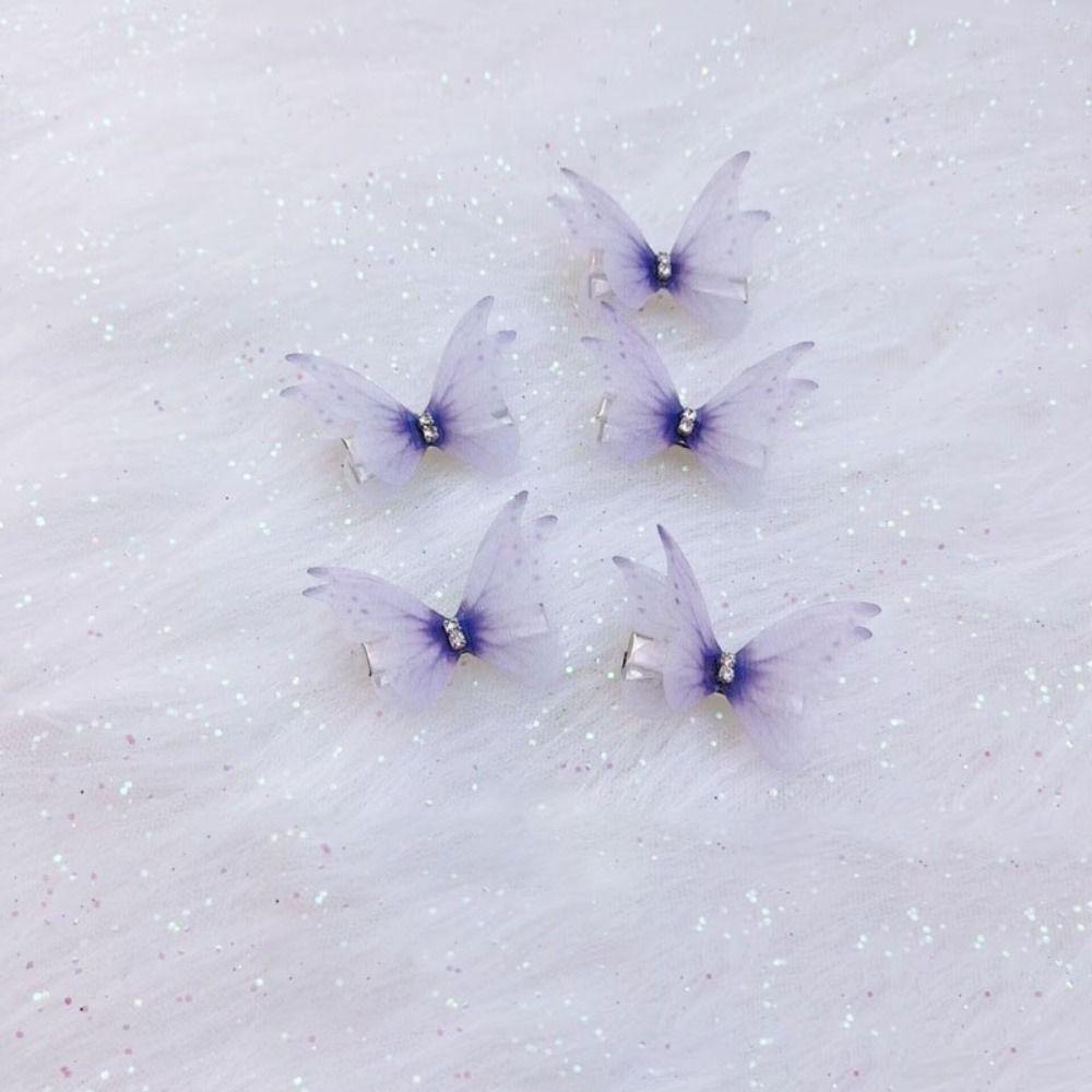 

5pcs Simulation Mesh Butterfly Hair Clip Mesh Girls Hairpins New Children Headwear 6