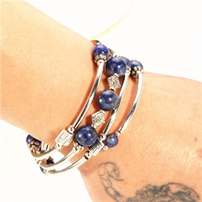 Beaded Natural Stone Wrap Bracelet Bohemian Multi-Layer Charm Bracelet, Perfect Gift for Women On Mother's Day or Valentine's Day