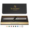 Scriveiner Stainless Steel Ballpoint Pen Stunning Luxury Pen with Stainless Steel Schmidt Black Best Ballpoint Pen Gift Set for Men and Stunning