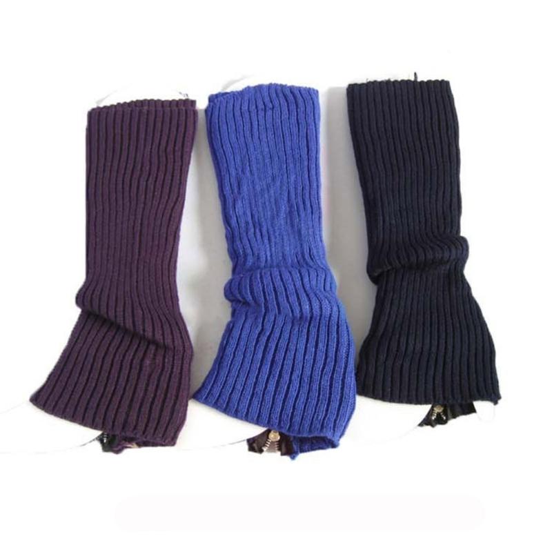 Damen Mädchen Harajuku Beinstulpen Süße Lolitas Gerippte Strick Stiefelsocken 90er Jahre Einfarbige Gestreifte Gothic Häkel Beinstulpen