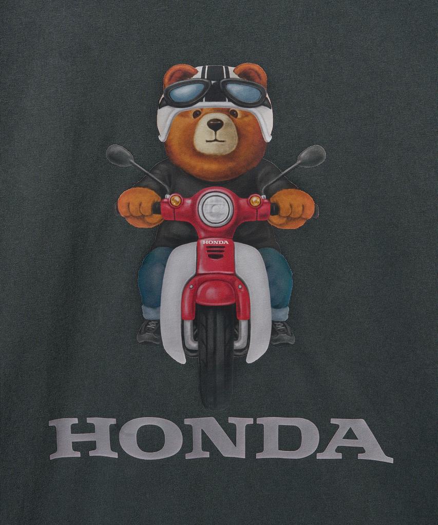 PHYPS MOTORCYCLE Super Cub Ride Bear Short Sleeve Charcoal
