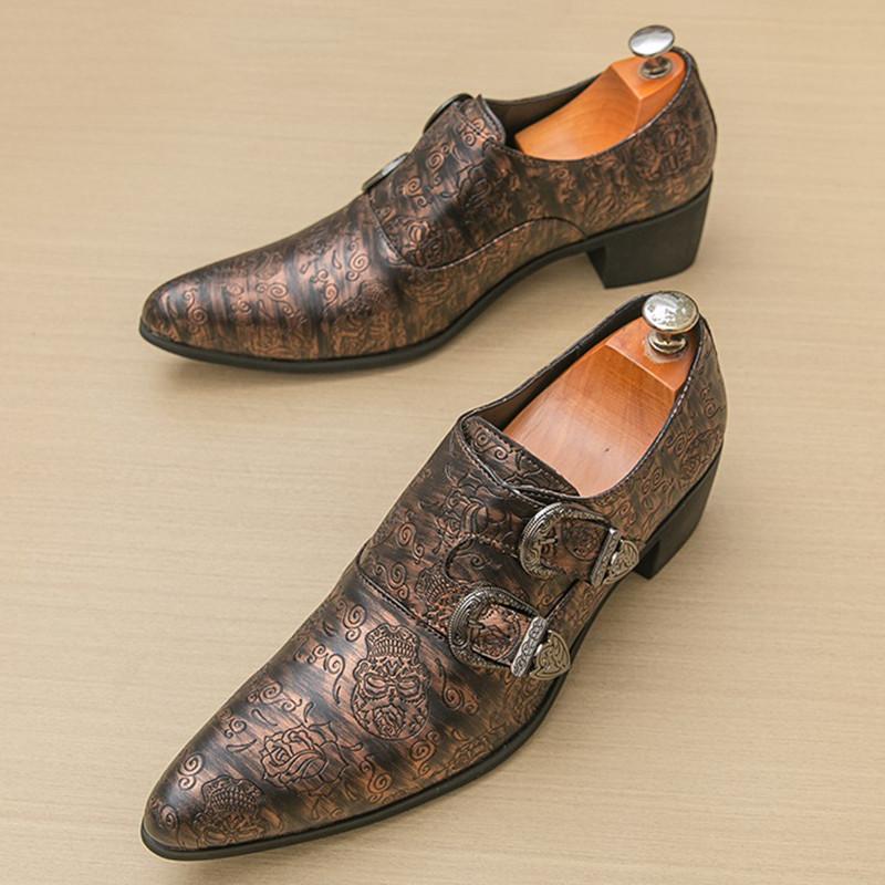 Britain Monk Double Strap Loafers Men's Pointed Skeleton Patent Leather Shoes Designer Formal Wedding Dress Homecoming Footwear