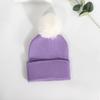 Plush Solid Color Ball Knitted Cap Breathable For Fall Season Gift Fashion