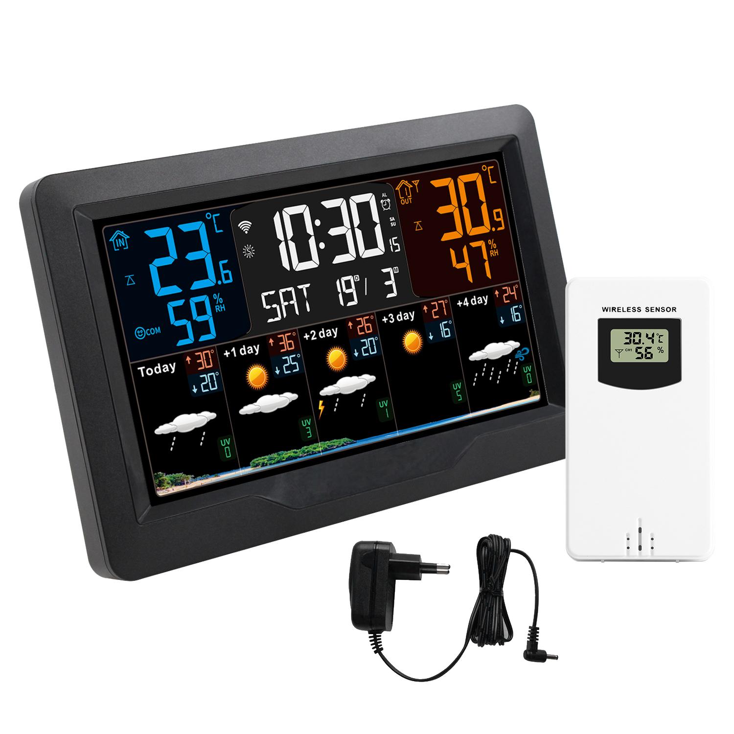 

Tuya WiFi Smart Weather Station High Precision Indoor Outdoor Temp Humidity Meter Weather Forecast Multifunctional Alarm Clock