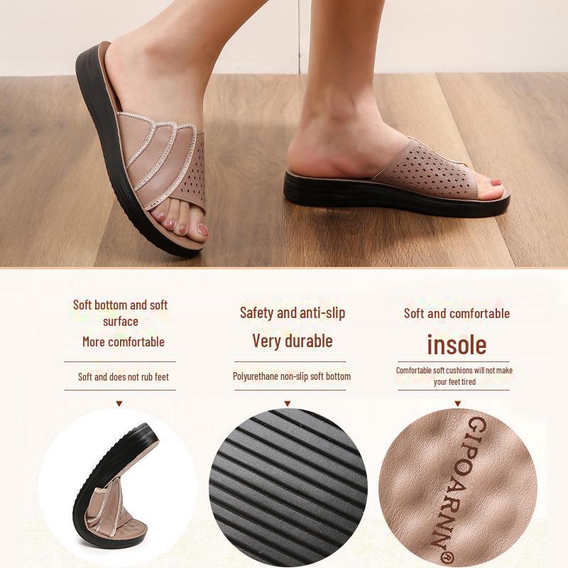 Papuci de vară anti-alunecare cu talpă moale pentru femei de vârstă mijlocie 2025