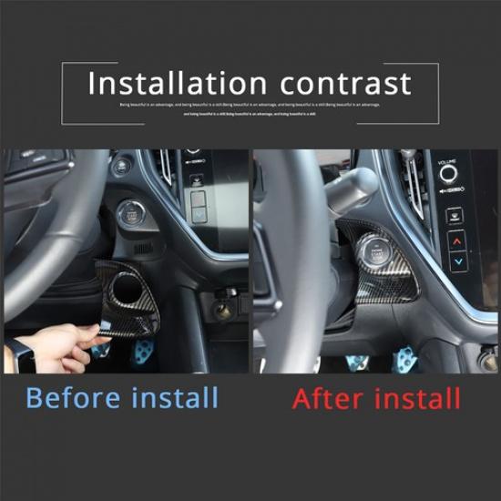 ABS Carbon fiber Engine Start Stop Push Button Cover Trim For Subaru WRX -24