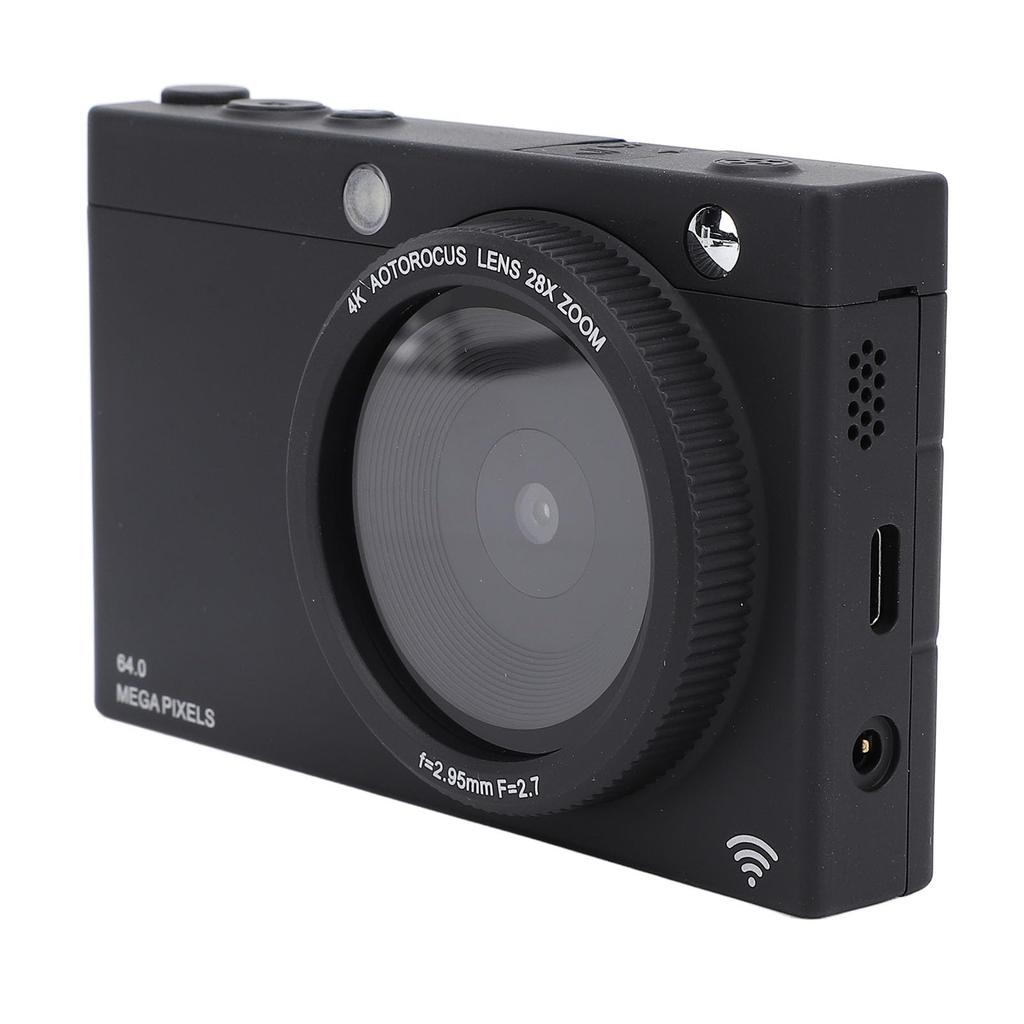 4K digitální fotoaparát, 48MP vloggingová kamera s 28x digitálním zoomem, automatické/manuální ostření, 2,83palcový displej, kompaktní cestovní videokamera s 80 retro filtry