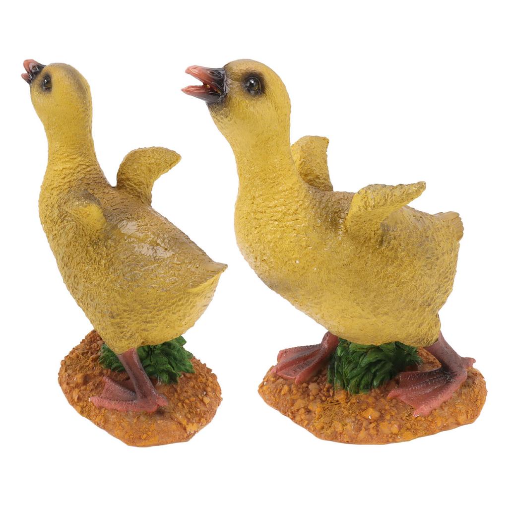 Harz Entenküken Statue Ornament Kleine Entenfigur Handwerk für Desktop Outdoor Gartendekoration Graue Ente