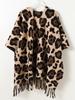 Winter Women Scarf Layers Poncho Elegant Lady Retro Leopard Print Wraps Shawl Casual Warm Scarve Capa Para Mujer Pashmina Cloak