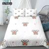 3D Koala Duvet Cover Set Microfiber Cartoon Leaves Baby Bear Australian Wildlife Themed  Bedding Set Queen Size Comforter Cover
