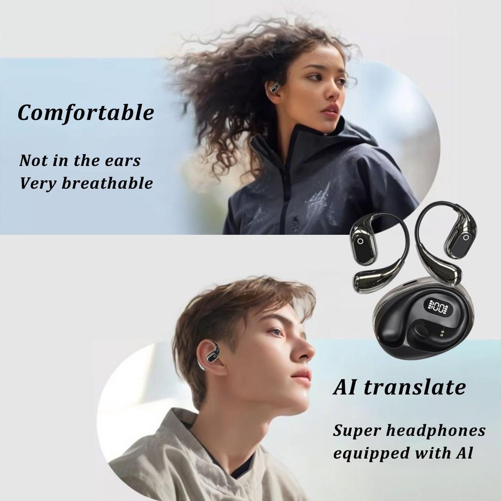 Ai Translation Headphones, Language Translation Earbuds 138 Language, Open Air Traductor, Openair 5 OWS Translation Bluetooth Earphones, Ai