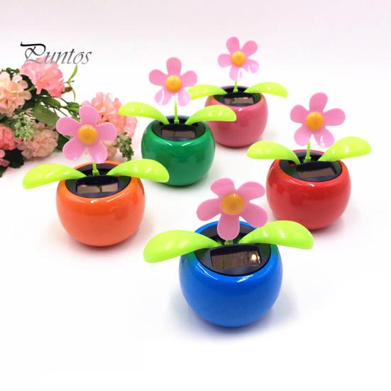 Car Dancing Toy Desk Rocking Multipurpose Bright-colored Mini Flower for Office Solar-powered