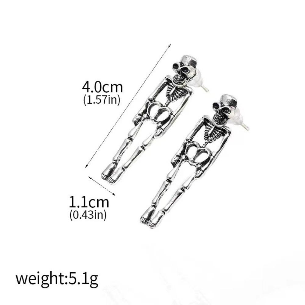 Zinc Zinc Alloy Skeleton Earrings Hip Hop Imitation Human Bone Earrings Aesthetic Halloween Earrings  Gift