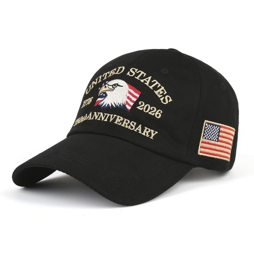 1pc Unisex Embroidered Baseball Cap for American 250th Anniversary 1776-2026 Baseball Caps Eagle Pattern Outdoor Casual Dad Hats