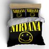 Nirvana Logo Black and Yellow Bedding Set Bedding Set (1 Duvet Cover, 2 Pillowcases, Duvet Not Included)