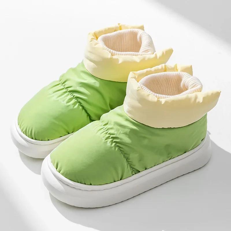 Flache Absätze Damen Schuhe Winter Pelzige Damen Stiefeletten Warm Niedlich Plüsch Plateau Frau Schneestiefel Wasserdichtes Schuhwerk