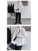 Unisex Solid Color Long Sleeve Tie Shirt - Trendy Korean Style for Spring/Autumn