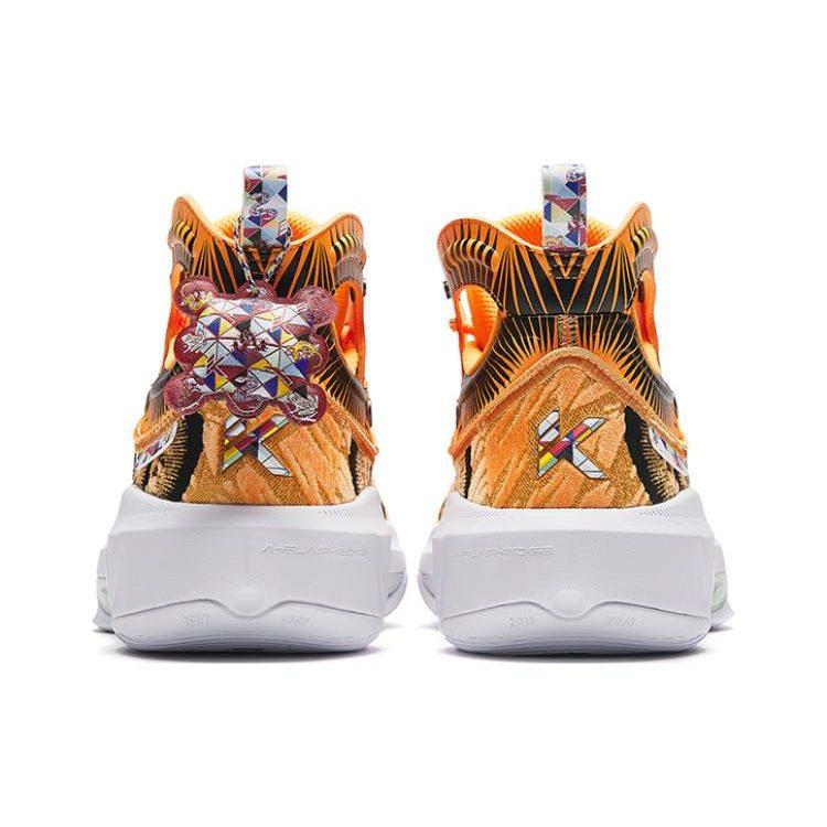 Anta KT8 Dragon Boat Festival Slip Resistant Abrasion Resistant High Top Basketball Shoes Men's Yellow Black 112331101-3