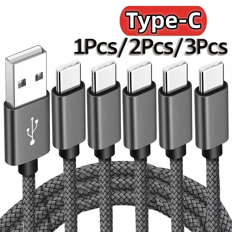 Nylon Data Cable Fast Charger 1M 2M 3M USB A To Type C Charging Cable For Huawei Samsung Android Type C Charging Device