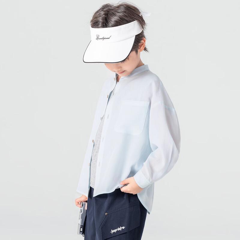 Boys' Casual Lightweight Stand Collar Shirt