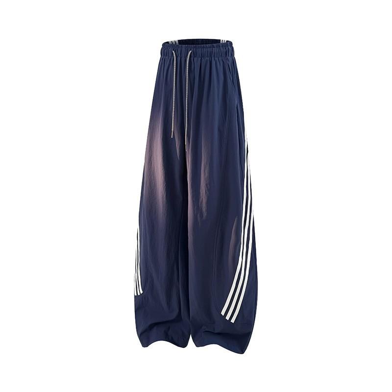Womens High-Waisted Wide-Leg Track Pants With